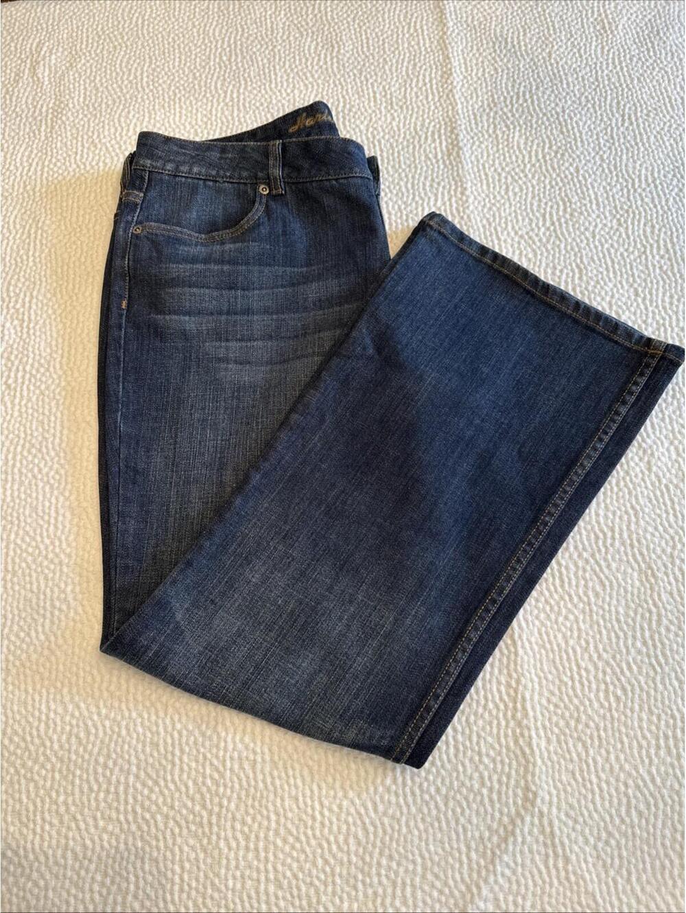 Harley-Davidson Jeans Women's Petite 16 Dark Wash Stretch Embellished Flare